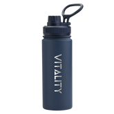 Powder Coated Water Bottle - Dark Blue Spout